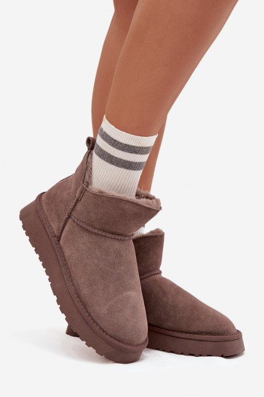 Bottes de neigeActivéturalnego en daimu réchauffer avec de la fourrure à l intérieur Vinceza 97961 marron