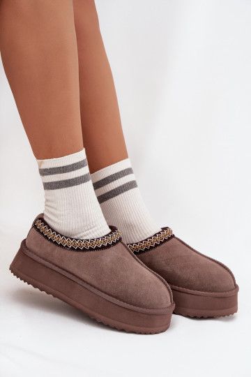 Faible en daim Bottes de neige FémininHaftem avec une plateforme Vinceza 97960 marron
