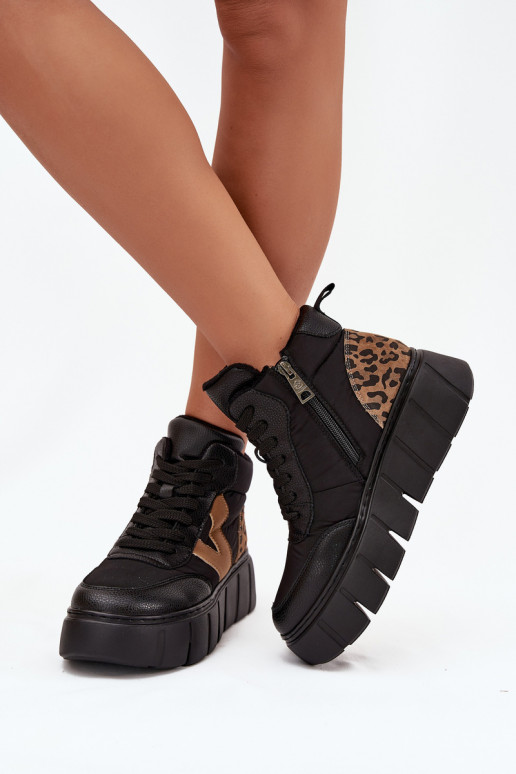 Peau Bottes pour femmes avec une plateforme réchauffer Vinceza 66838 couleur noire Peau Bottes pour femmes avec une plateforme réchauffer Vinceza 66838 couleur noire