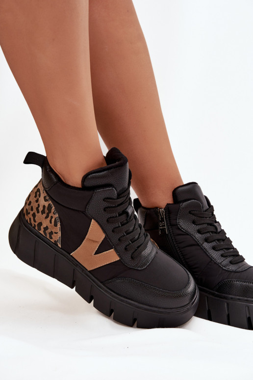 Peau Bottes pour femmes avec une plateforme réchauffer Vinceza 66838 couleur noire Peau Bottes pour femmes avec une plateforme réchauffer Vinceza 66838 couleur noire