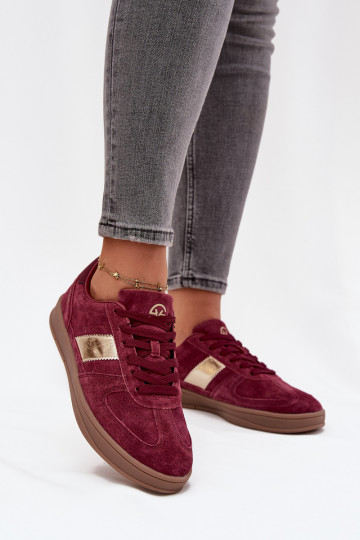 van suède Sneakers model schoenen Dames Vinceza 14029 bordeaux 2
