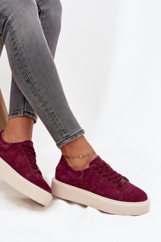 van suède Sneakers model schoenen Dames met platform Vinceza 79578 bordeaux van suède Sneakers model schoenen Dames met platform Vinceza 79578 bordeaux