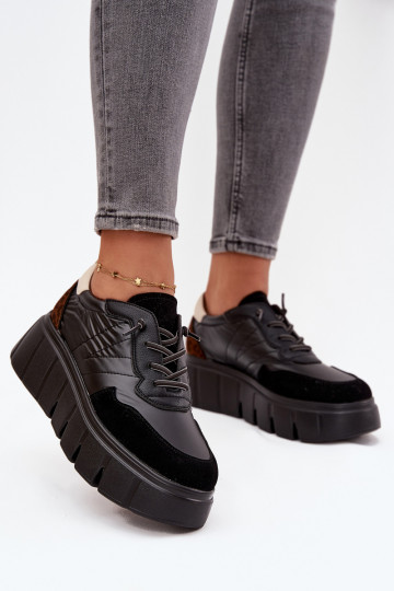 baskets Chaussures modèle baskets Féminin avec une plateforme Vinceza 58565 couleur noire 2