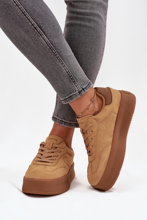Sneakers model schoenen Dames met platform Big Star SS274762 bruine kleur Sneakers model schoenen Dames met platform Big Star SS274762 bruine kleur