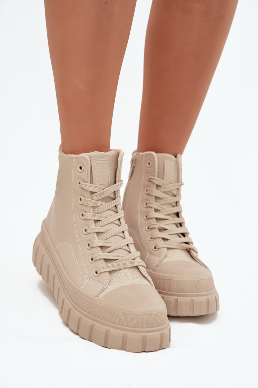 réchauffer Chaussures de loisirs avec une plateforme en cuir écologique Big Star SS274535 beige réchauffer Chaussures de loisirs avec une plateforme en cuir écologique Big Star SS274535 beige