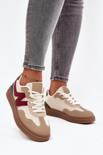 Sneakers model schoenen Dames laag Eko Leer beige Givelle 2