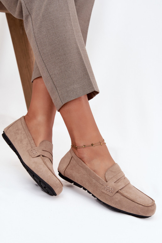 Mocassins Mocassins Dames plat beige Roseline