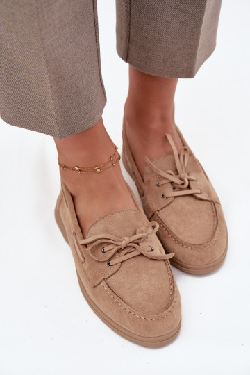 Schuhe Mokassins FrauenZuohnung mit stilvollen Details Beige Zalina