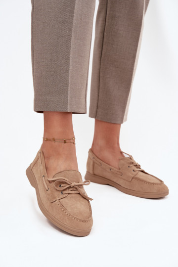 Schuhe Mokassins FrauenZuohnung mit stilvollen Details Beige Zalina 2