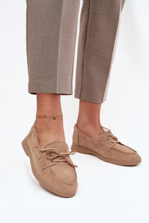 Schuhe Mokassins FrauenZuohnung mit stilvollen Details Beige Zalina