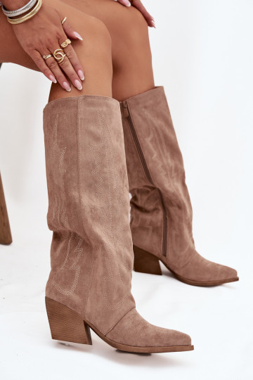 laarzen coInboystijl Dames Opar het kasteel beige Isalina