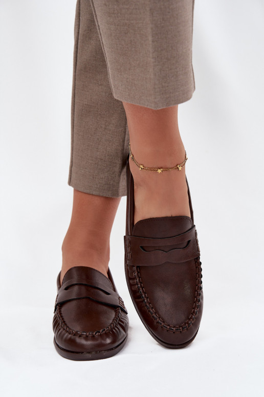 schoenen Mocassins Dames van ecoleer bruine kleur Lilith