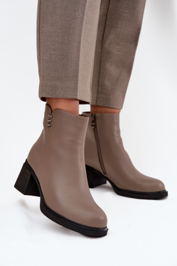 Leer opInarmen Dameslaarzen Op Klok Vinceza 91159 beige 2
