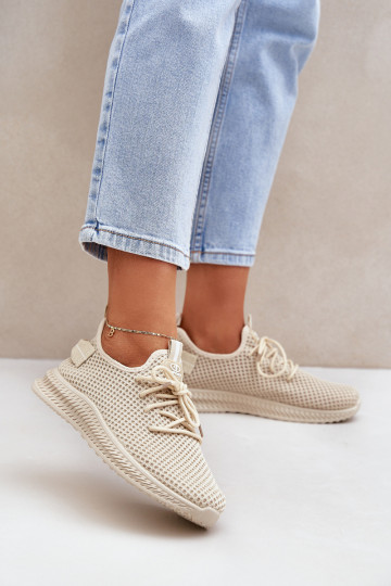 Netz Ein überzeugendes Stilvollll Turnschuhe Feminin Beige Harice
