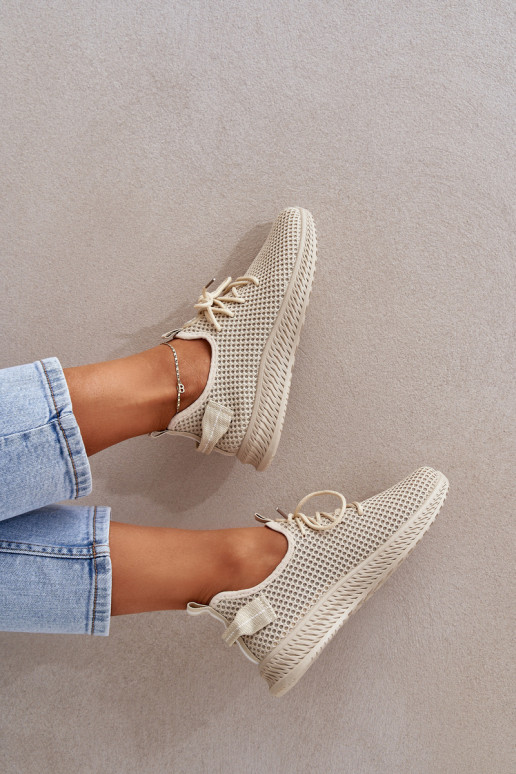 Netz Ein überzeugendes Stilvollll Turnschuhe Feminin Beige Harice Netz Ein überzeugendes Stilvollll Turnschuhe Feminin Beige Harice