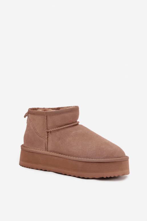 en daim Bottes de neige Féminin avec une plateforme Vinceza 97962 beige