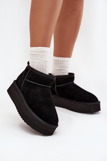 Suede dames sneeuwlaarzen met plateau Vinceza 97962 zwarte kleur 2