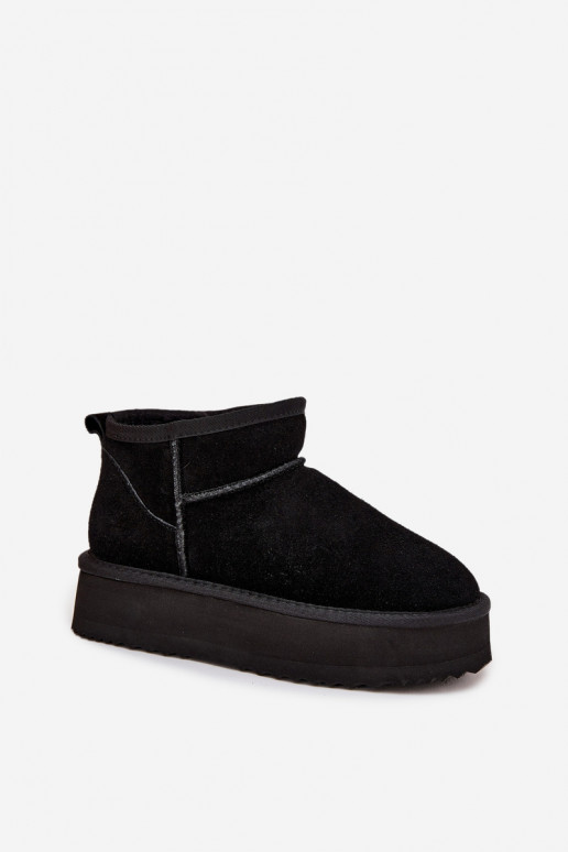 en daim Bottes de neige Féminin avec une plateforme Vinceza 97962 couleur noire