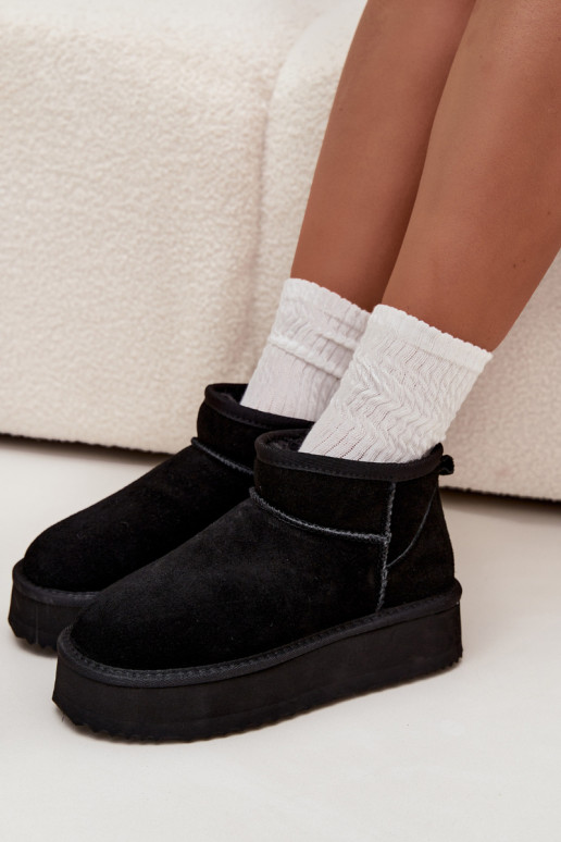 en daim Bottes de neige Féminin avec une plateforme Vinceza 97962 couleur noire