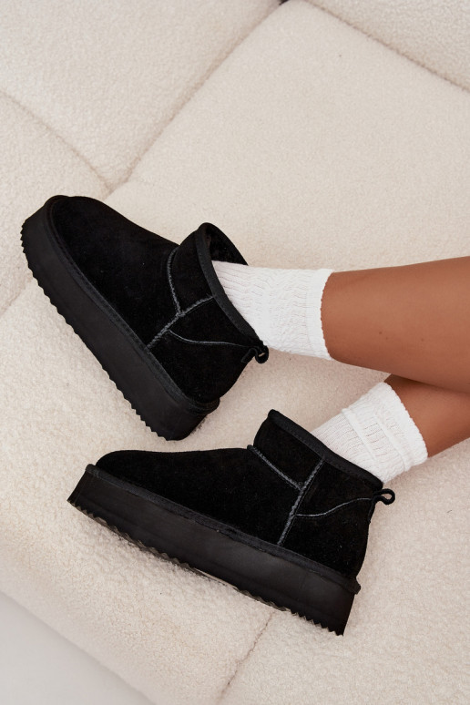 en daim Bottes de neige Féminin avec une plateforme Vinceza 97962 couleur noire