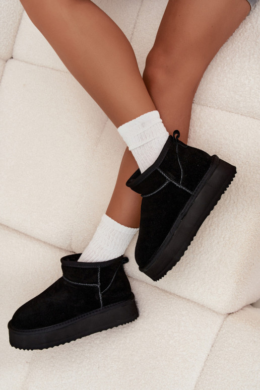 en daim Bottes de neige Féminin avec une plateforme Vinceza 97962 couleur noire