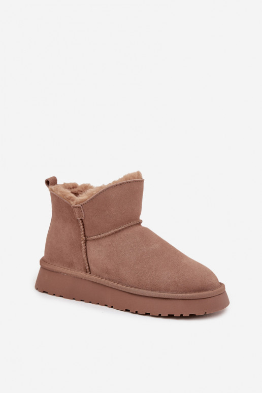 Bottes de neigeActivéturalnego en daimu réchauffer avec de la fourrure à l intérieur Vinceza 97961 beige