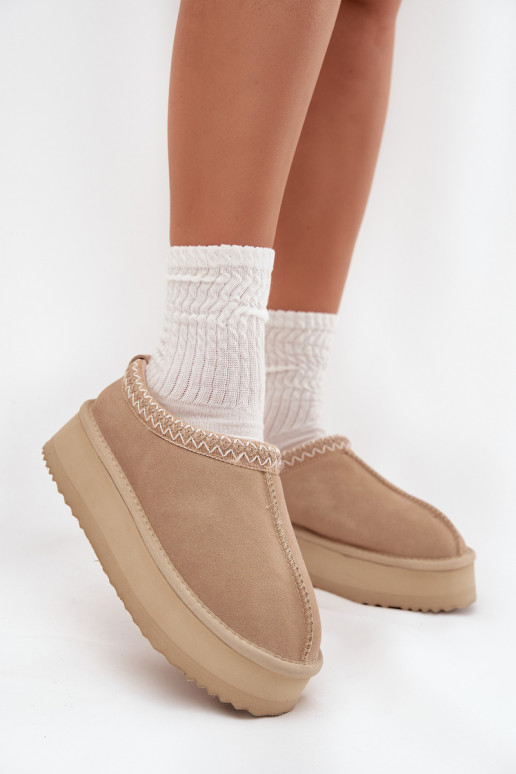 Laag van suède SneeuIn laarzen DamesHaftem met platform Vinceza 97960 beige Laag van suède SneeuIn laarzen DamesHaftem met platform Vinceza 97960 beige