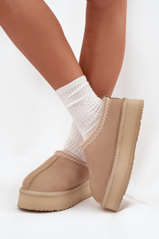 Laag van suède SneeuIn laarzen DamesHaftem met platform Vinceza 97960 beige Laag van suède SneeuIn laarzen DamesHaftem met platform Vinceza 97960 beige