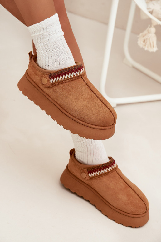 Bottes de neige Le bas des femmesRuchomym Bandesem I Haftem avec une plateforme marron Lyrisse Bottes de neige Le bas des femmesRuchomym Bandesem I Haftem avec une plateforme marron Lyrisse