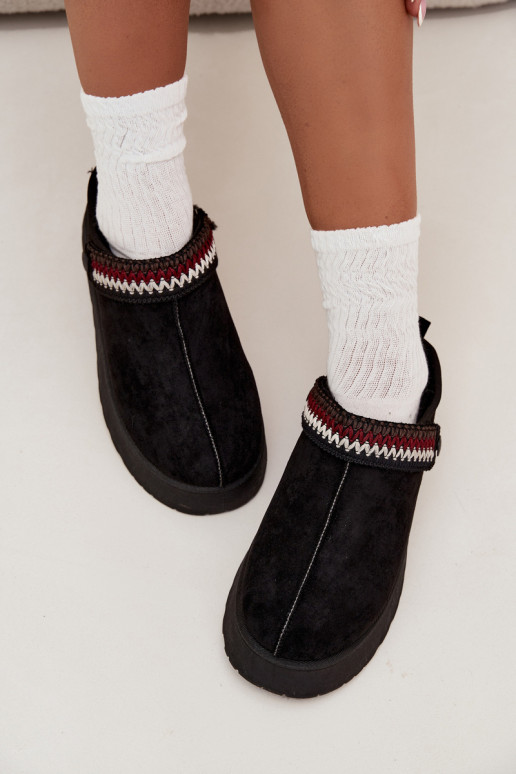 Schneestiefel DamentiefRuchomym Streifenem I Haftem mit einer Plattform schZuarze Farbe Lyrisse