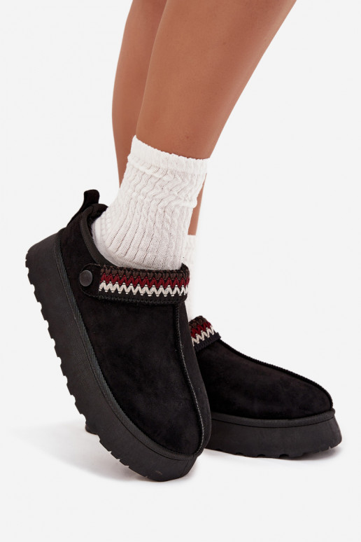 Bottes de neige Le bas des femmesRuchomym Bandesem I Haftem avec une plateforme couleur noire Lyrisse