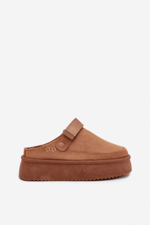 SneeuIn laarzen Dames met platformmet lijmbevestigingem bruine kleur Jorielle