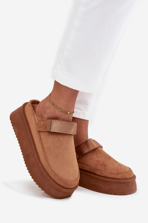 Bottes de neige Féminin avec une plateformeavec fermoir adhésifem marron Jorielle