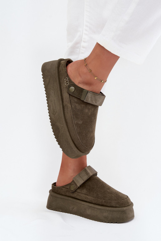 Schneestiefel Feminin mit einer Plattformmit Klebeverschlussem Khaki-Farbe-Farbe Jorielle Schneestiefel Feminin mit einer Plattformmit Klebeverschlussem Khaki-Farbe-Farbe Jorielle
