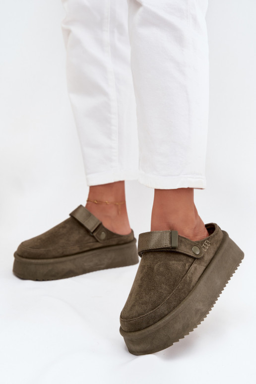 Bottes de neige Féminin avec une plateformeavec fermoir adhésifem couleur kaki Jorielle Bottes de neige Féminin avec une plateformeavec fermoir adhésifem couleur kaki Jorielle