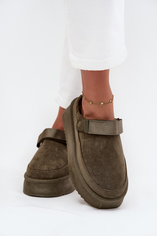 Bottes de neige Féminin avec une plateformeavec fermoir adhésifem couleur kaki Jorielle Bottes de neige Féminin avec une plateformeavec fermoir adhésifem couleur kaki Jorielle