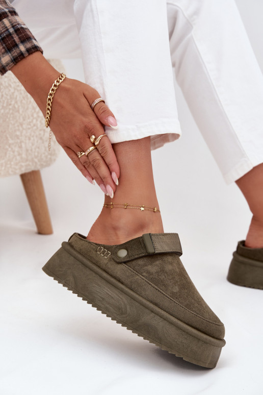 Schneestiefel Feminin mit einer Plattformmit Klebeverschlussem Khaki-Farbe-Farbe Jorielle Schneestiefel Feminin mit einer Plattformmit Klebeverschlussem Khaki-Farbe-Farbe Jorielle