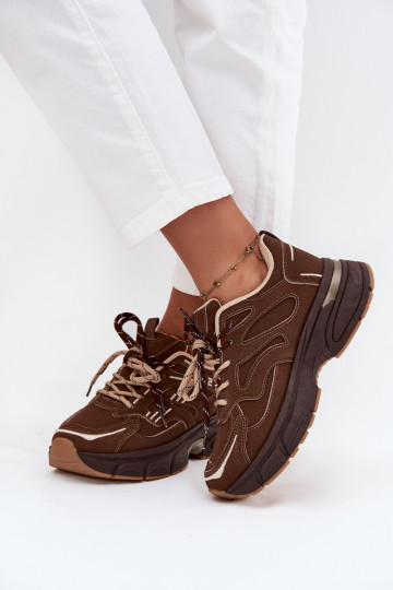 sportschoenen Sneakers model schoenen DamesPodInójnym Vetersluitingm CzekoladoIne Annelie 2