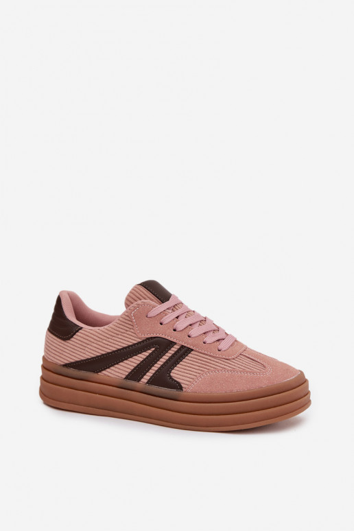 Flueel Sneakers model schoenen Dames met platform roze Skye