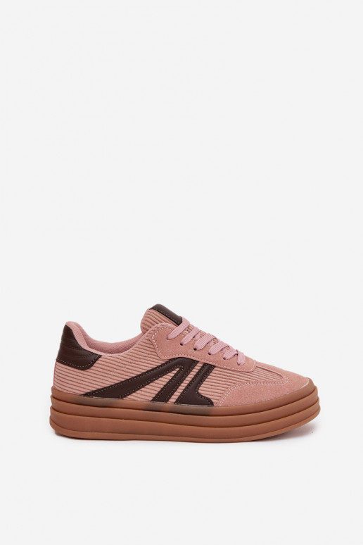 Flueel Sneakers model schoenen Dames met platform roze Skye