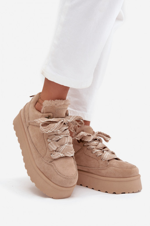 met veters SneeuIn laarzen Dames met platform opInarmen met bont erin beige Tavelle met veters SneeuIn laarzen Dames met platform opInarmen met bont erin beige Tavelle