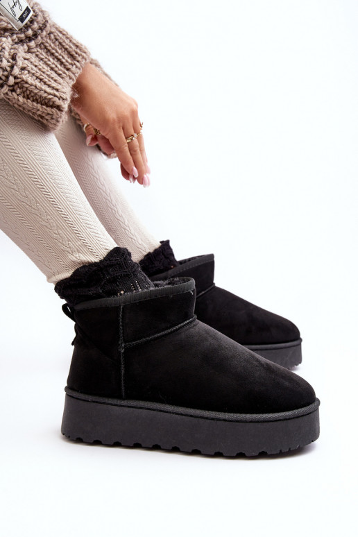Bottes de neige Féminin avec une plateforme réchauffer avec de la fourrure à l intérieur couleur noire Xamella