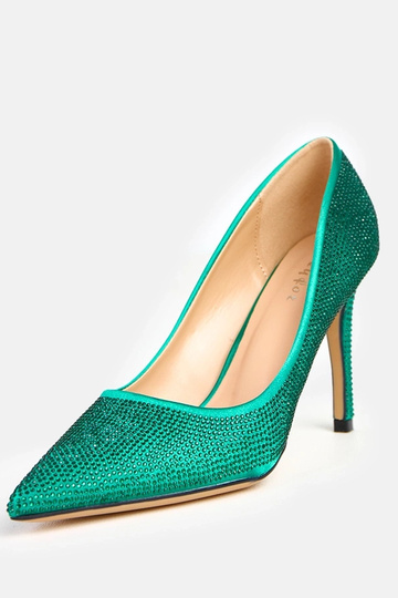 Grüne satinierte High Heels...