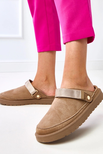 Braune Mules mit Miluska Klettverschluss 2