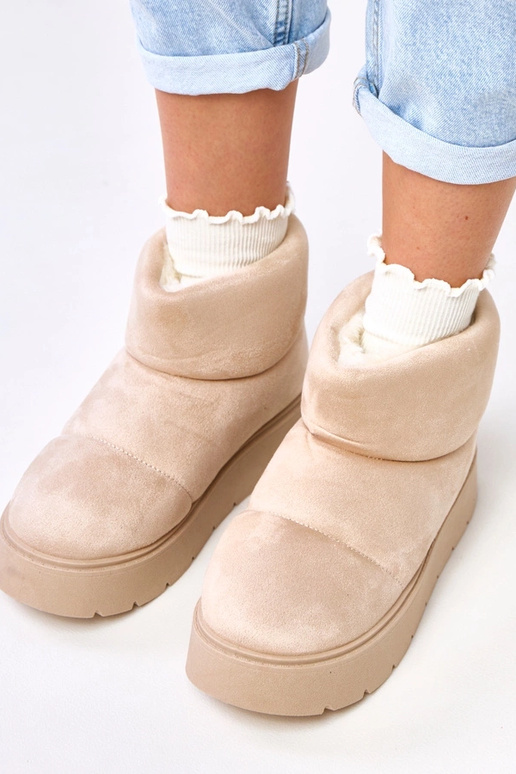 Bottes de neige beiges claires...
