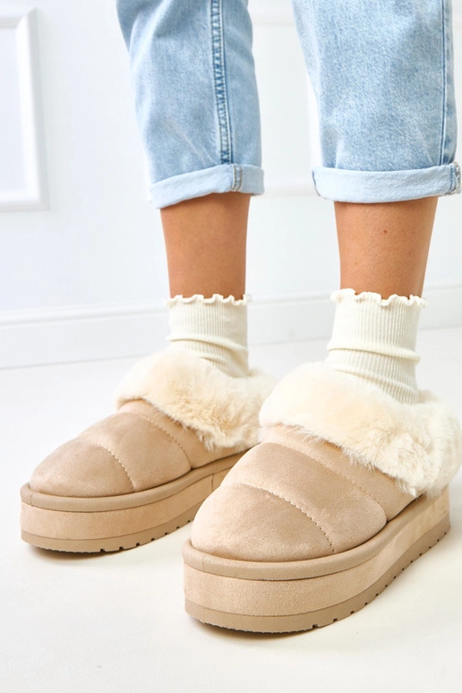 Bottes de neige courtes beiges...