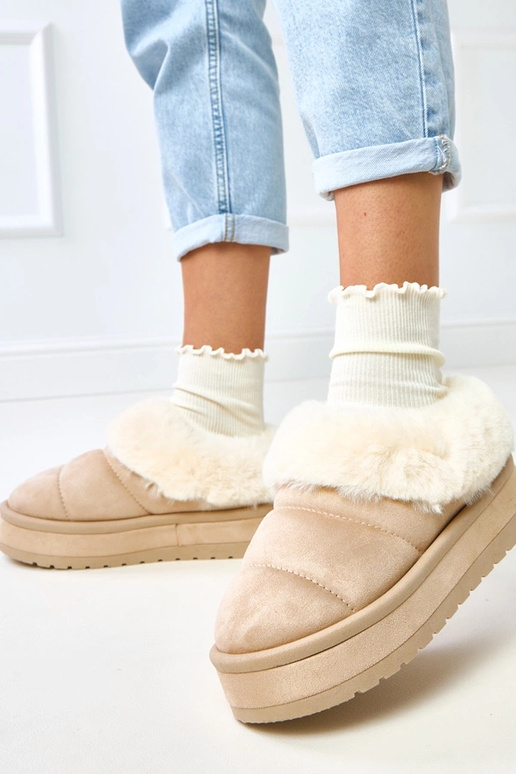 Bottes de neige courtes beiges...