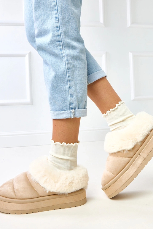 Bottes de neige courtes beiges...