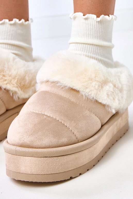 Bottes de neige courtes beiges...