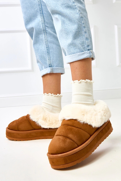 Bottes de neige courtes marron...